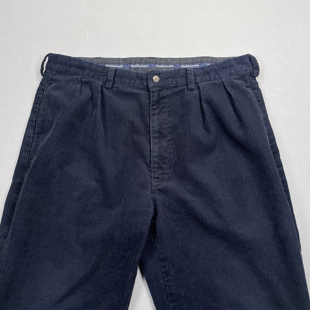 Vtg Polo Ralph Lauren Corduroy Pants 36x32 (35x29) Dadcore Classic Fit Blue